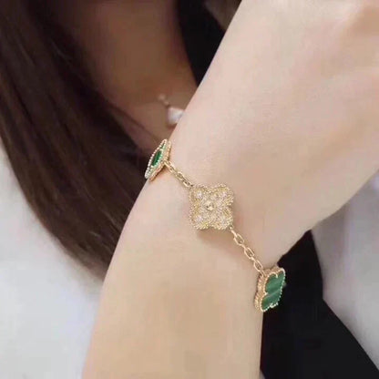 [Mystic] CLOVER 5 MOTIF MALACHITE BRACELET COLLECTION