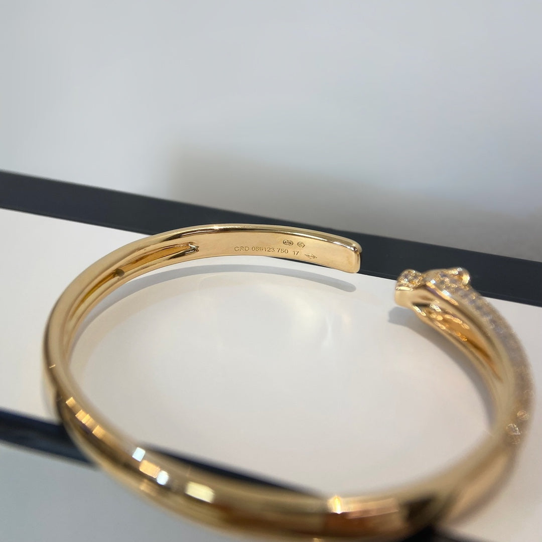 [Mystic]PANTHERE GOLD DIAMOND OPEN BRACELET