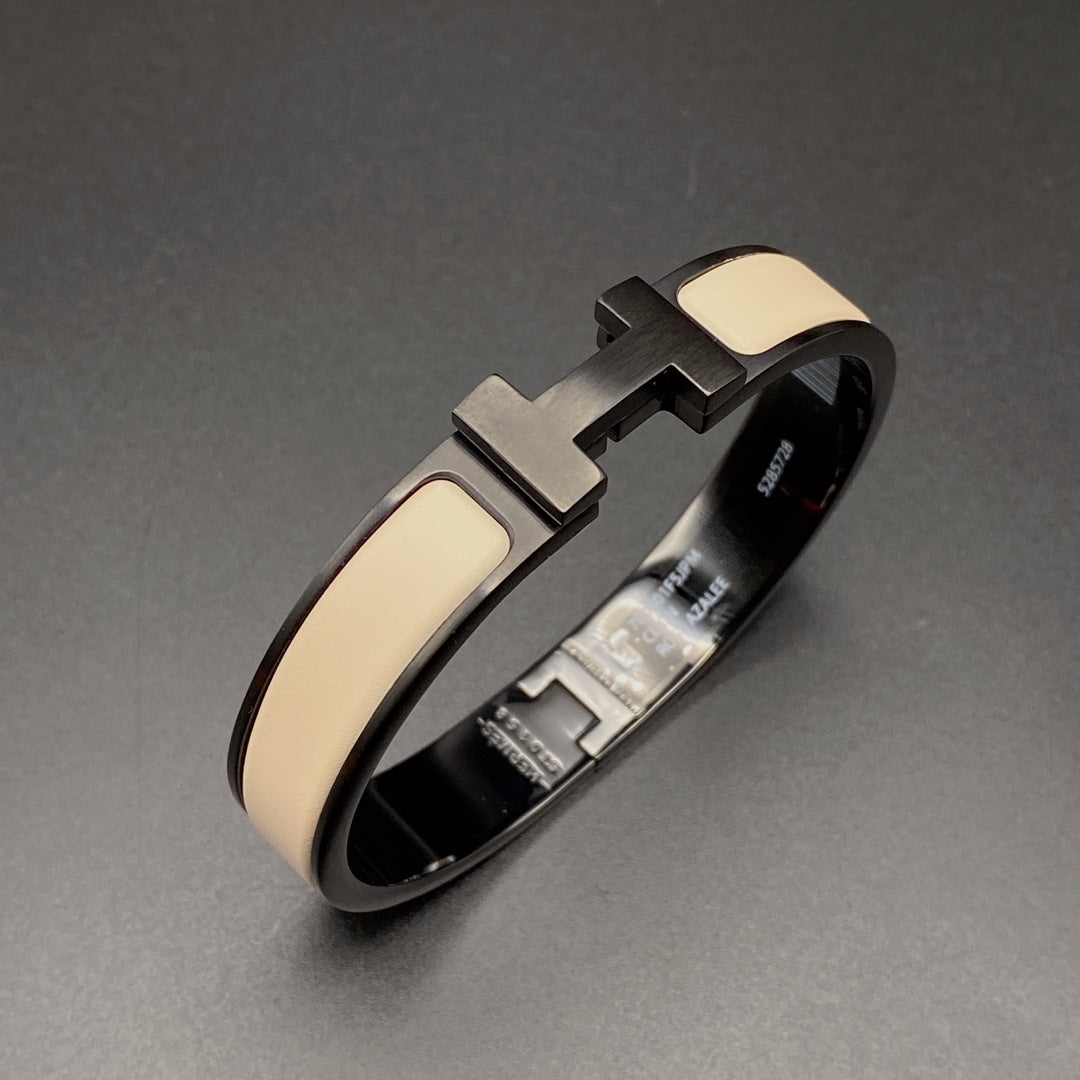 [Mystic]H BRACELET 12MM BLACK BEIGE CERAMIC