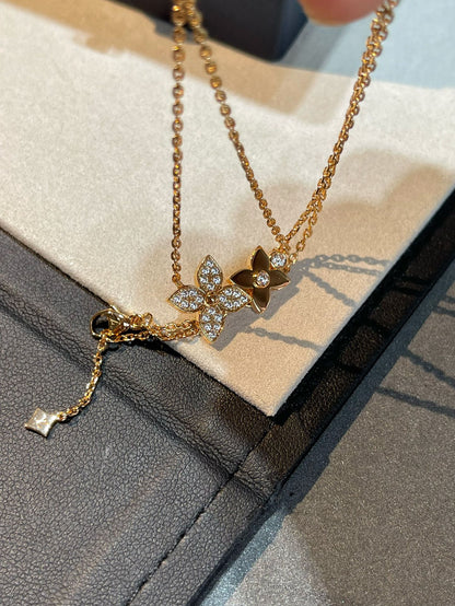 [Mystic]STAR BLOSSOM NECKLACE PINK GOLD DIAMONDS