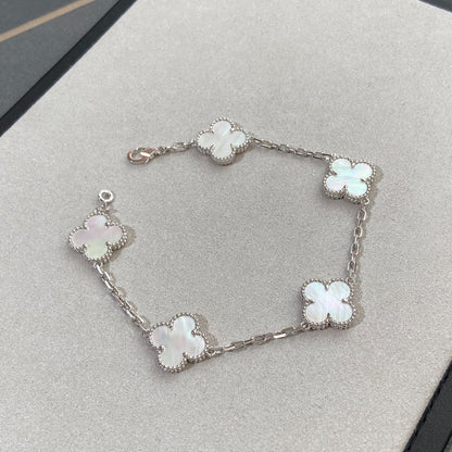[Mystic]CLOVER WHITE PEARL MOP 5 MOTIF BRACELET COLLECTION