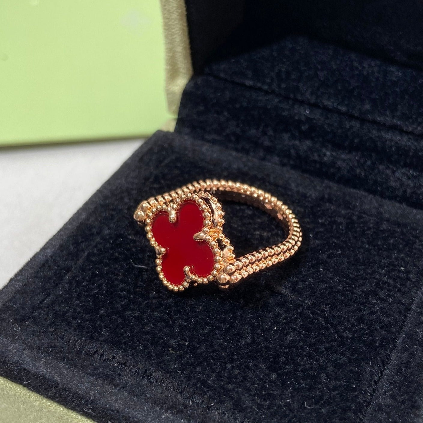 [Mystic]CLOVER RIVERSIBLE ROSE GOLD RING