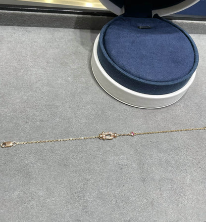 [Mystic]FORCE 10 DIAMOND CHAIN LINK PINK GOLD BRACELET