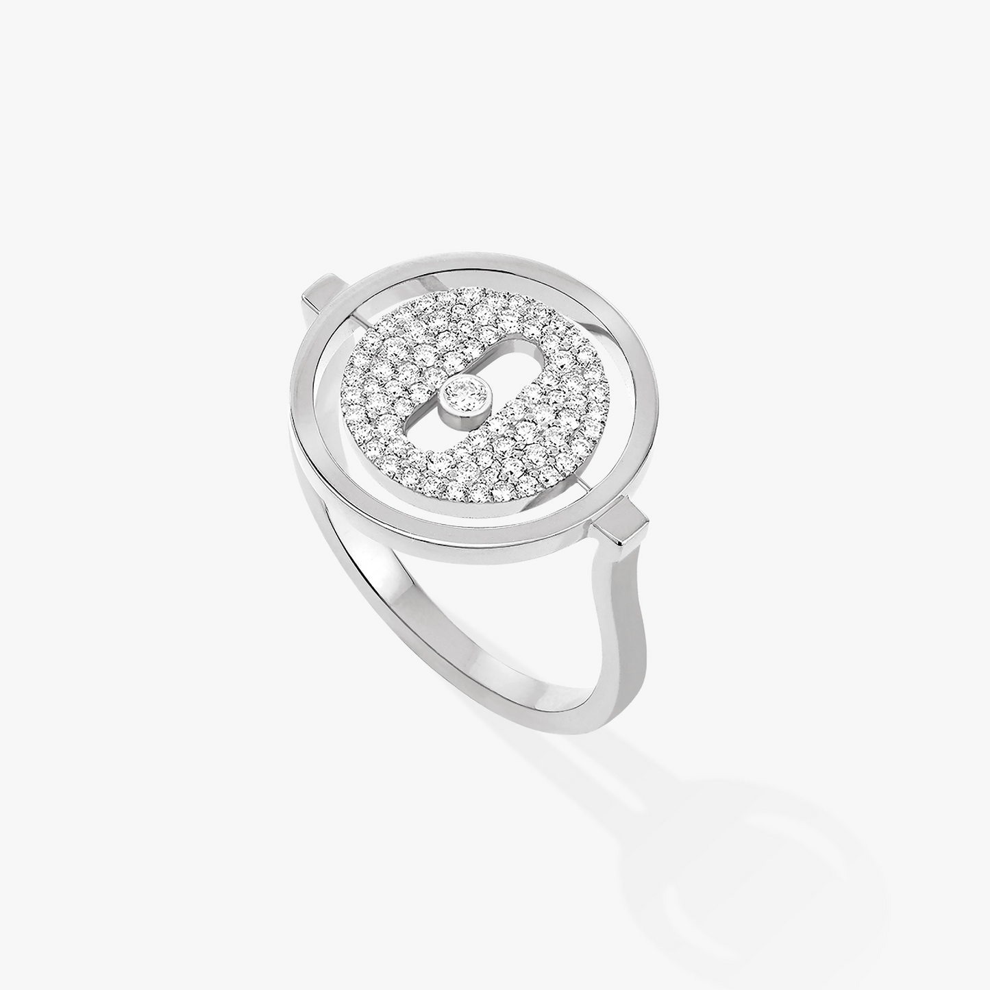 [Mystic ]Mystic  MOVE PAVED SILVER DIAMOND RING