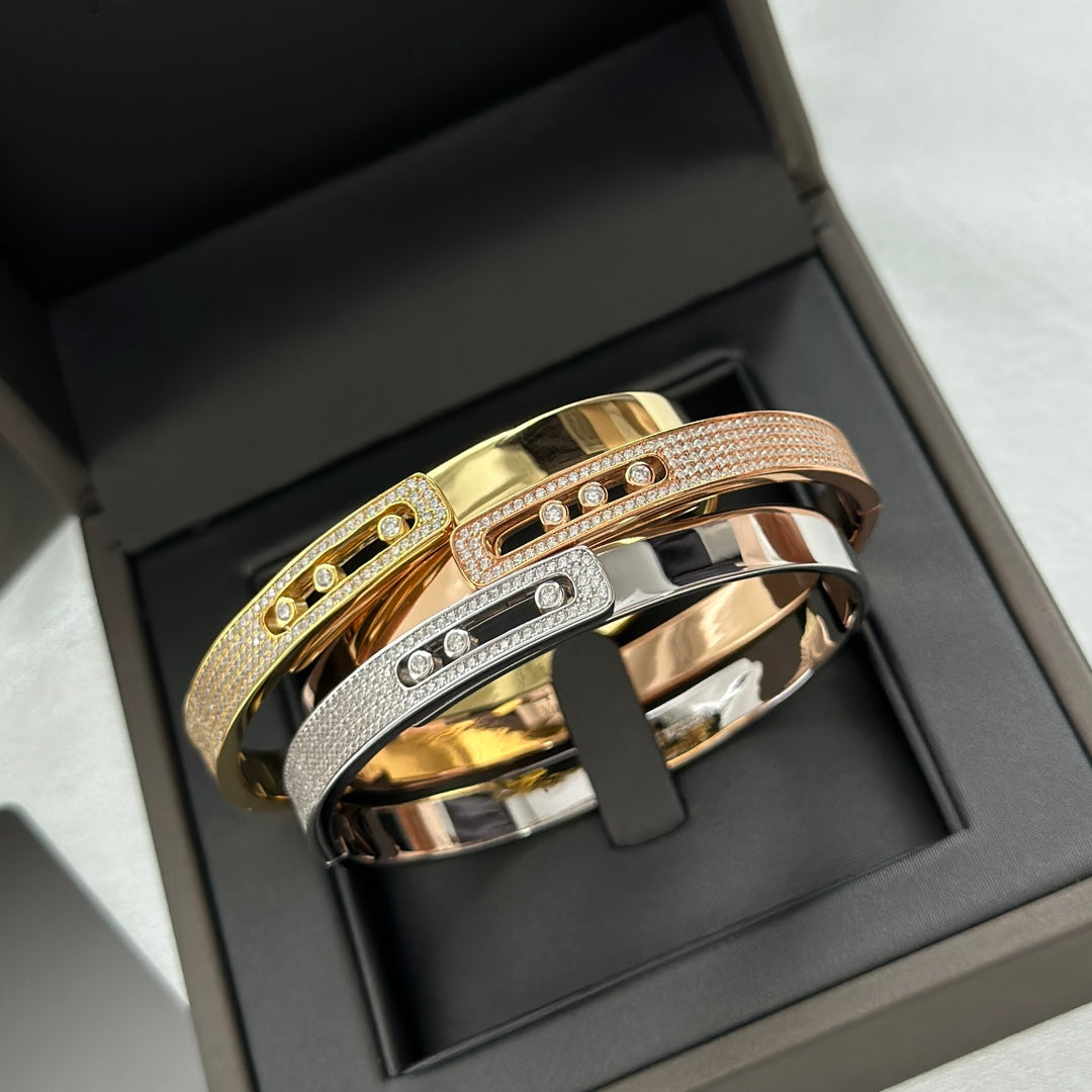 [Mystic ]Move Noa Rose Gold Pavé Diamond Bangle Bracelet