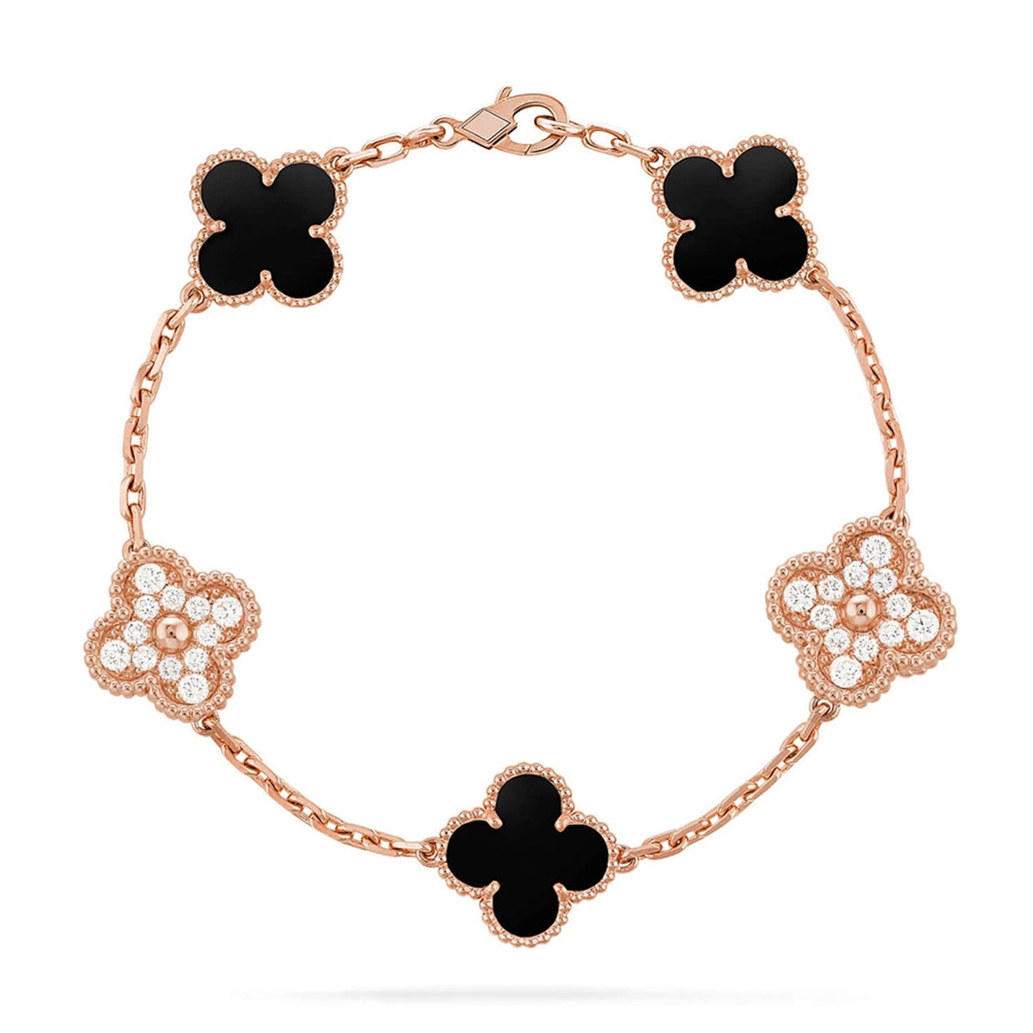 [Mystic] CLOVER 5 MOTIF ONYXS BRACELET COLLECTION