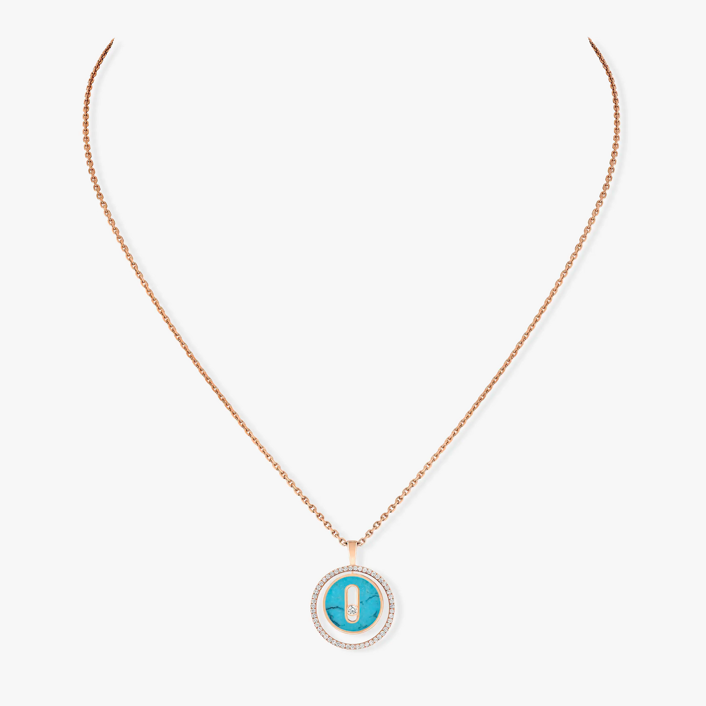 [Mystic ]Mystic  MOVE 1 DIAMOND TURQUOISE PINK GOLD DIAMOND NECKLACE
