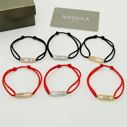 [Mystic ]Messika Care(s) pink cord pavé bracelet