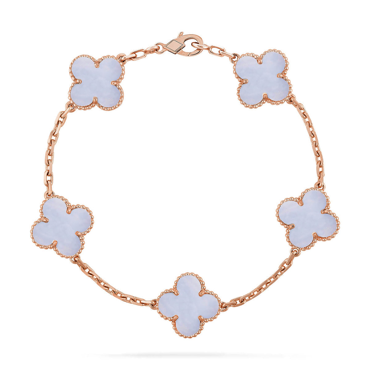 [Mystic] CLOVER 5 MOTIF PURPLE CHALCEDONY BRACELET COLLECTION