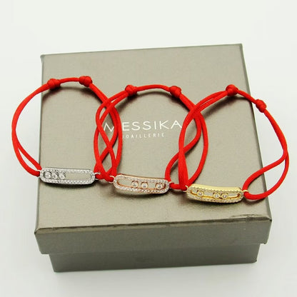 [Mystic ]Messika Care(s) pink cord pavé bracelet