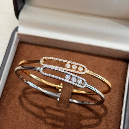 [Mystic ]Move Pavé Diamond Bangle Bracelet M