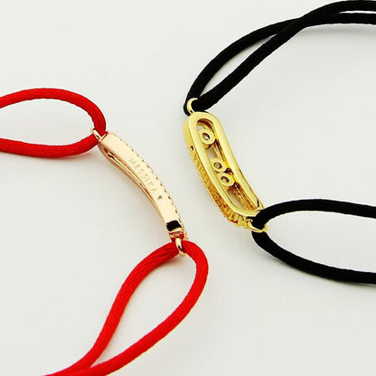[Mystic ]Messika Care(s) pink cord pavé bracelet