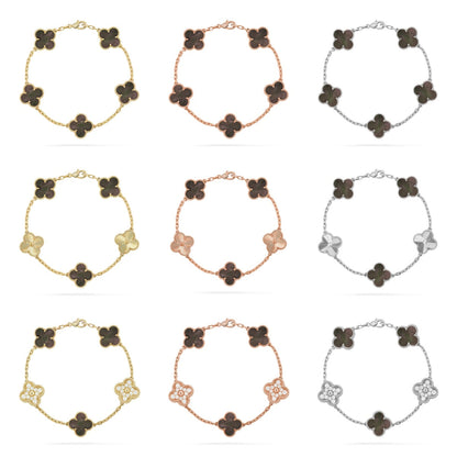 [Mystic] CLOVER 5 MOTIF GRAY MOP BRACELET COLLECTION