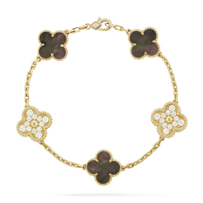 [Mystic] CLOVER 5 MOTIF GRAY MOP BRACELET COLLECTION