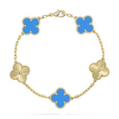 [Mystic] CLOVER 5 MOTIF BLUE AGATE BRACELET COLLECTION