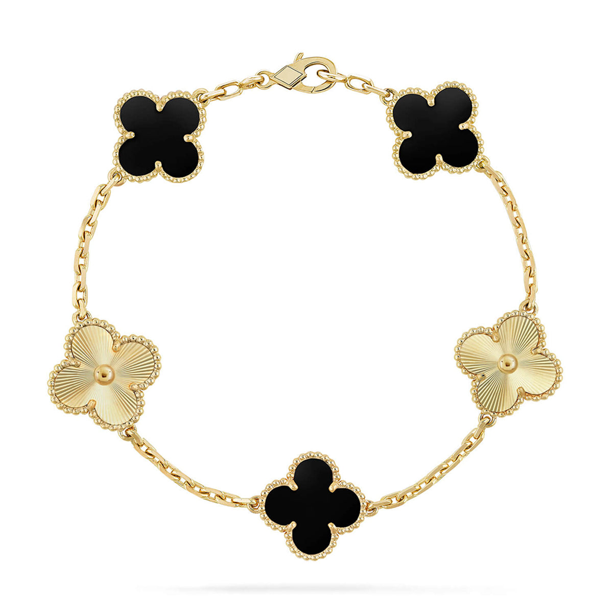 [Mystic] CLOVER 5 MOTIF ONYXS BRACELET COLLECTION
