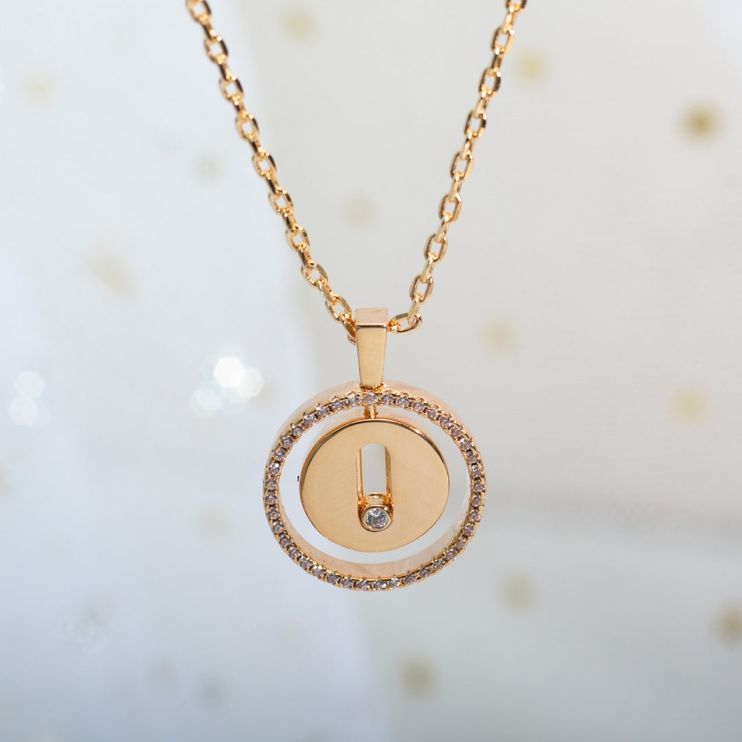 [Mystic ]Mystic  MOVE PM NECKLACE PINK GOLD DIAMOND