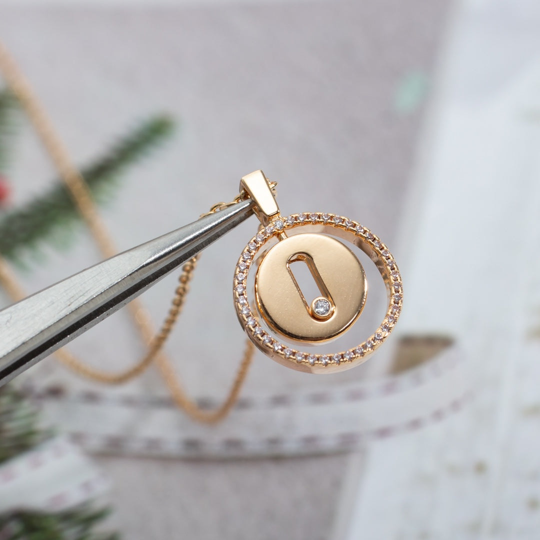 [Mystic ]Mystic  MOVE PM NECKLACE PINK GOLD DIAMOND