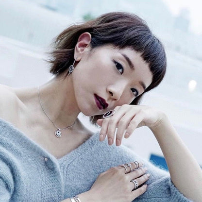 [Mystic ]Mystic  MOVE ARROW PINK GOLD DIAMOND EARRINGS
