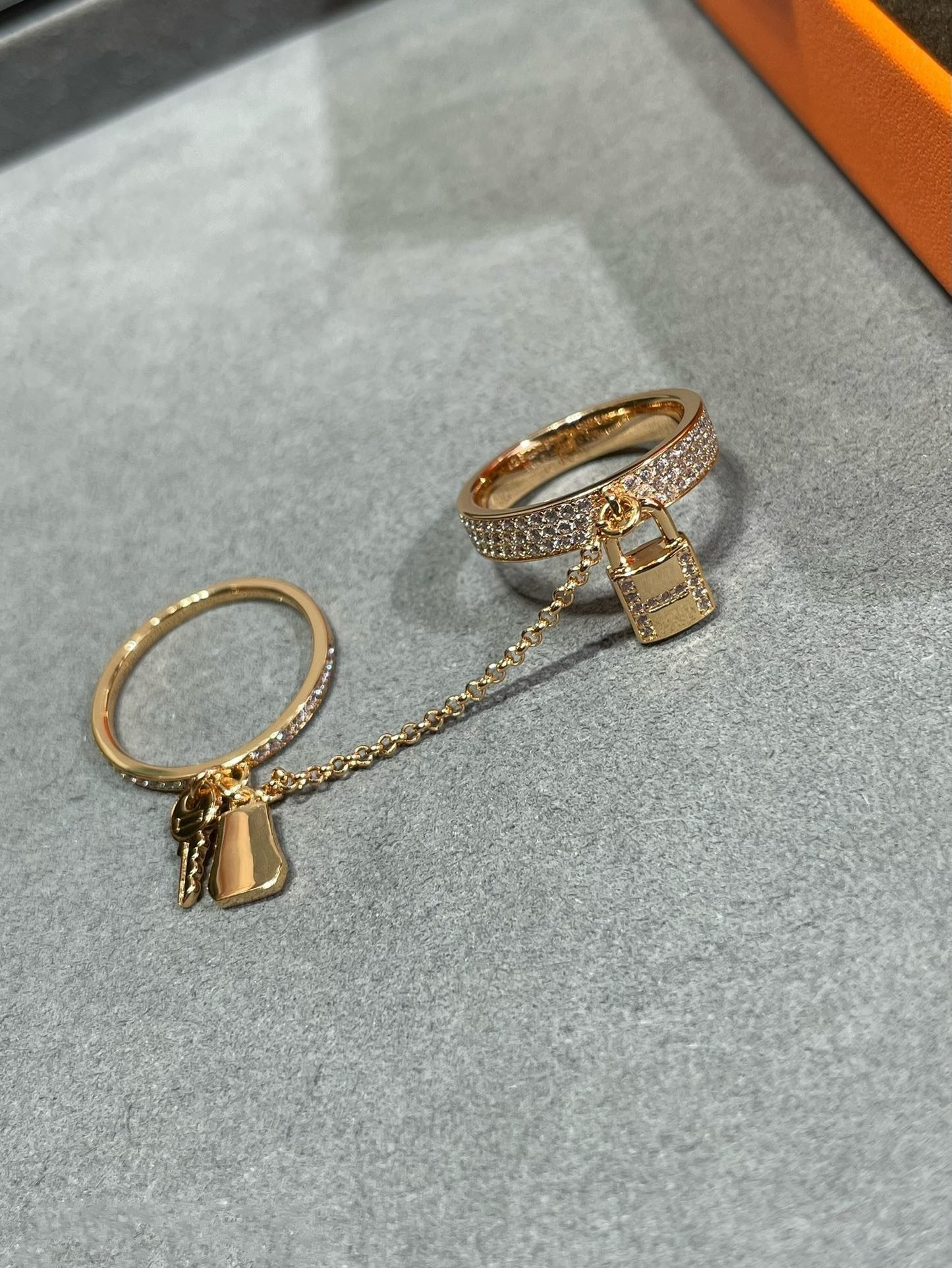 [Mystic]HM KELLY CLOCHETTE DOUBLE RING IN  WITH DIAMONDS