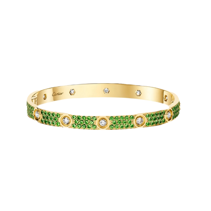 [Mystic ]2026 PAVE GEMSTONE LOVE BRACELET 6.1MM 10 DIAMONDS