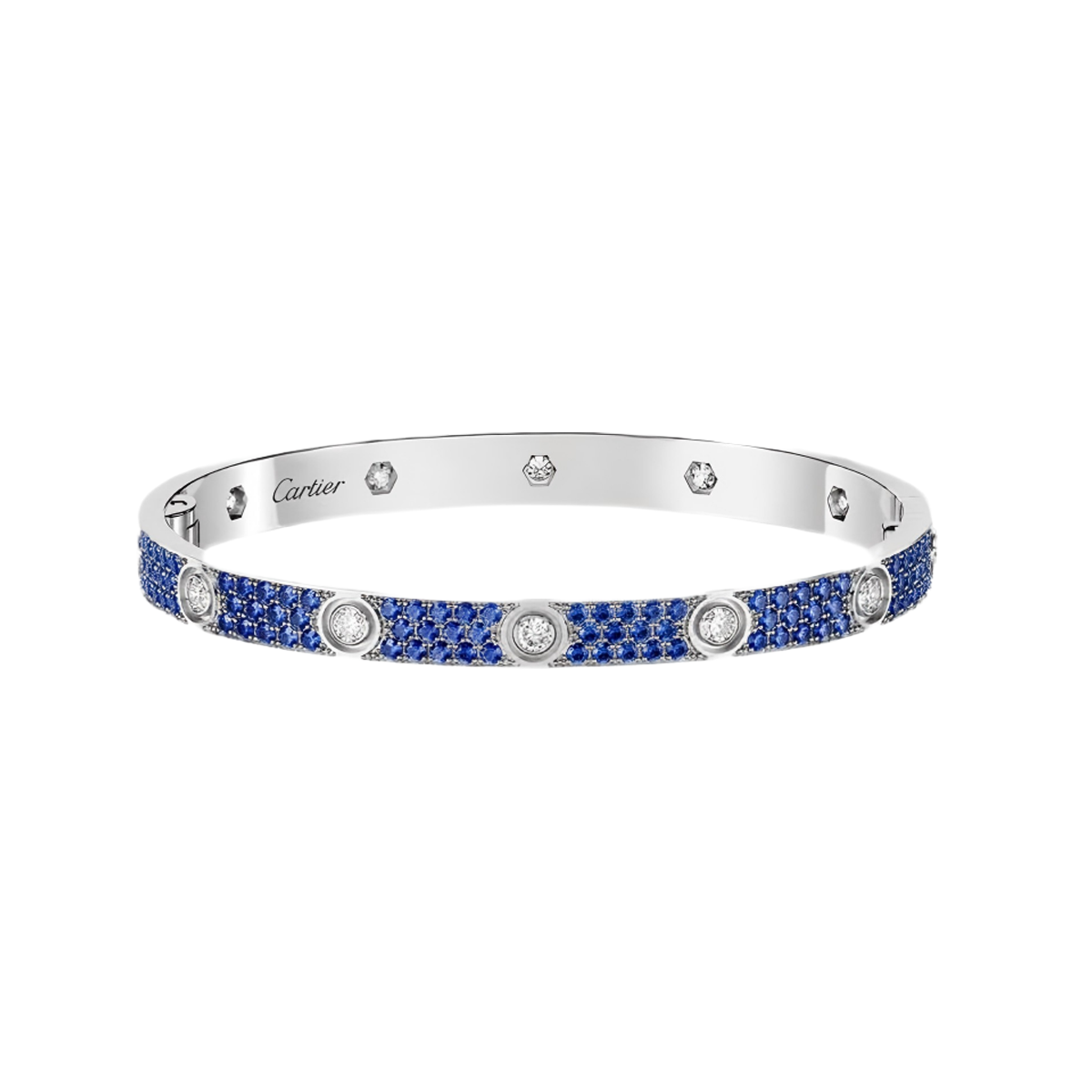 [Mystic ]2026 PAVE GEMSTONE LOVE BRACELET 6.1MM 10 DIAMONDS