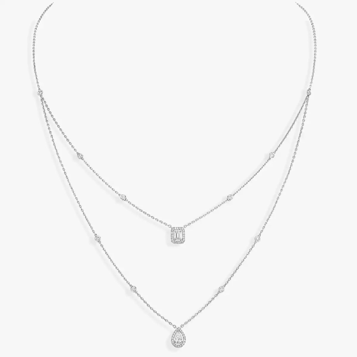 [Mystic ]Diamond Necklace My Twin 2 Rows