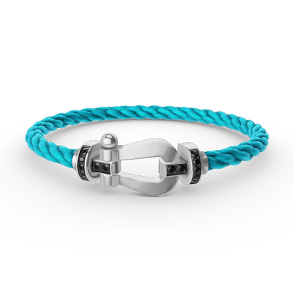 [Mystic]FORCE LARGE HORSESHOE BLACK DIAMOND BRACELET SILVER