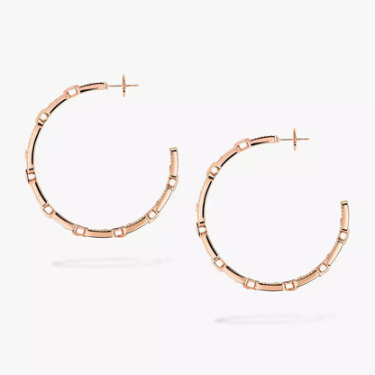 [[Mystic ]Move Link Diamond Hoop Earrings