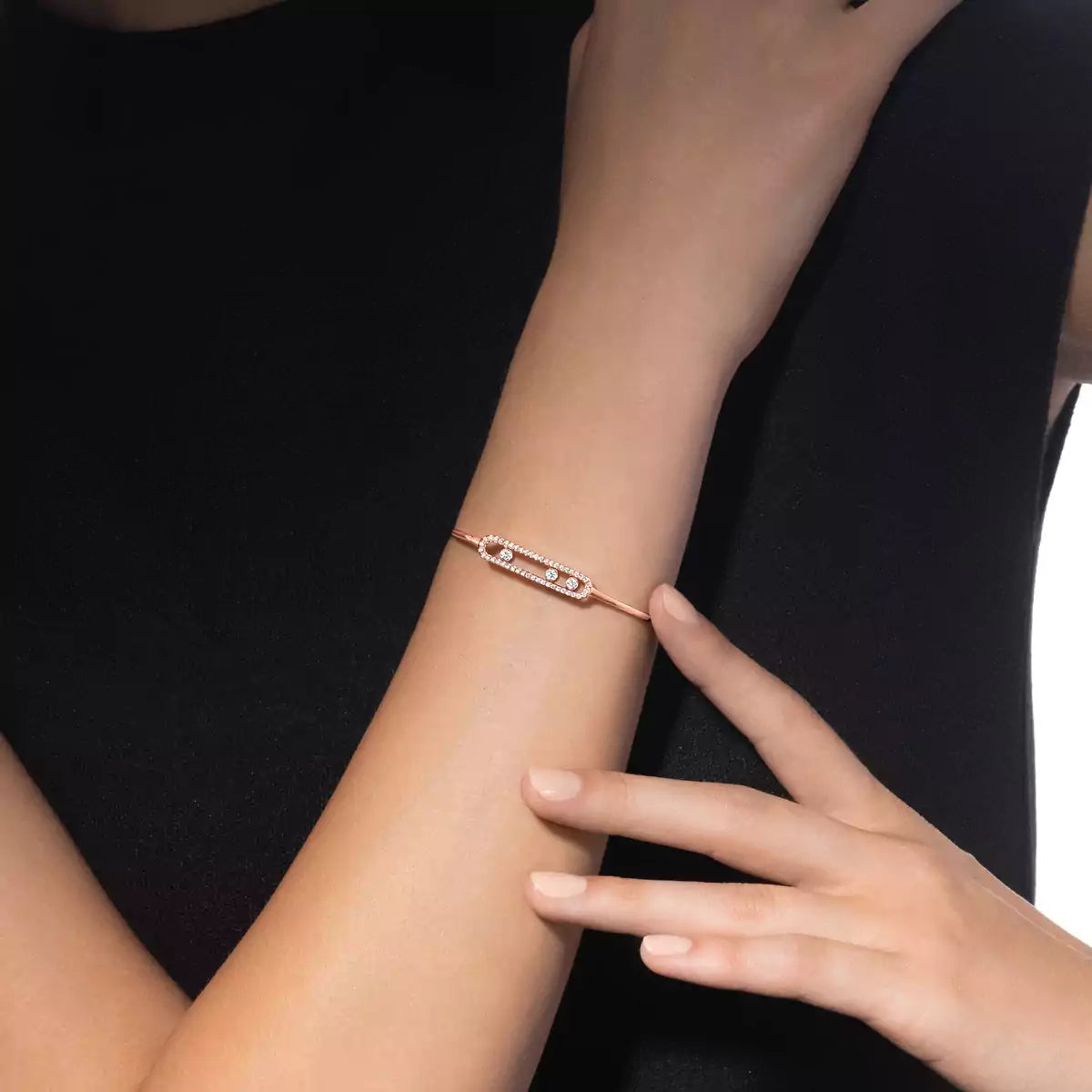 [Mystic ]Move Pavé Diamond Bangle Bracelet M