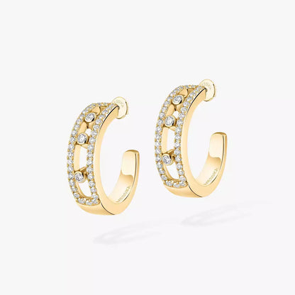 [Mystic ]Diamond Pave_ Hoop Earrings Move