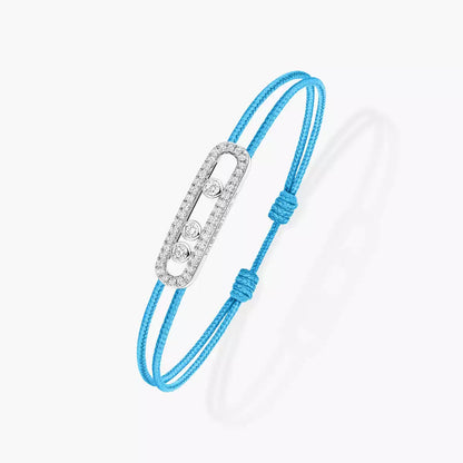 [Mystic ]Messika Care(s) pink cord pavé bracelet