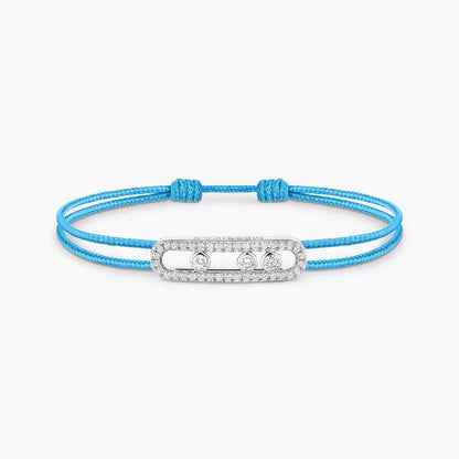 [Mystic ]Messika Care(s) pink cord pavé bracelet