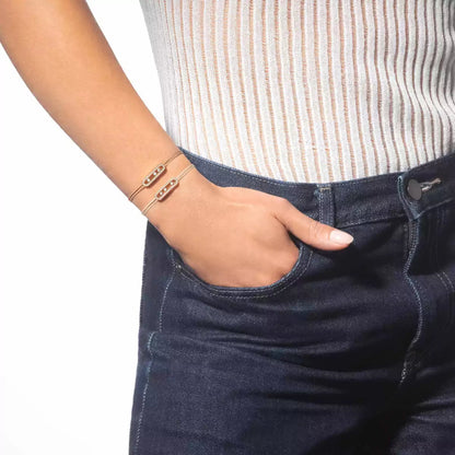 [Mystic ]Messika Care(s) pink cord pavé bracelet