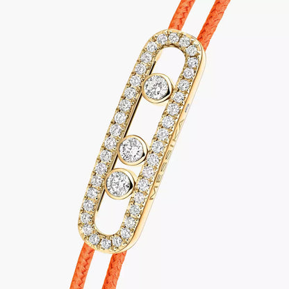 [Mystic ]Messika Care(s) pink cord pavé bracelet