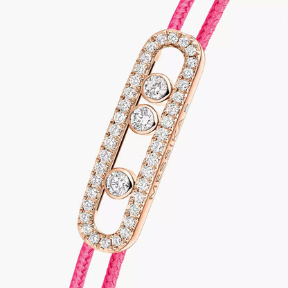 [Mystic ]Messika Care(s) pink cord pavé bracelet