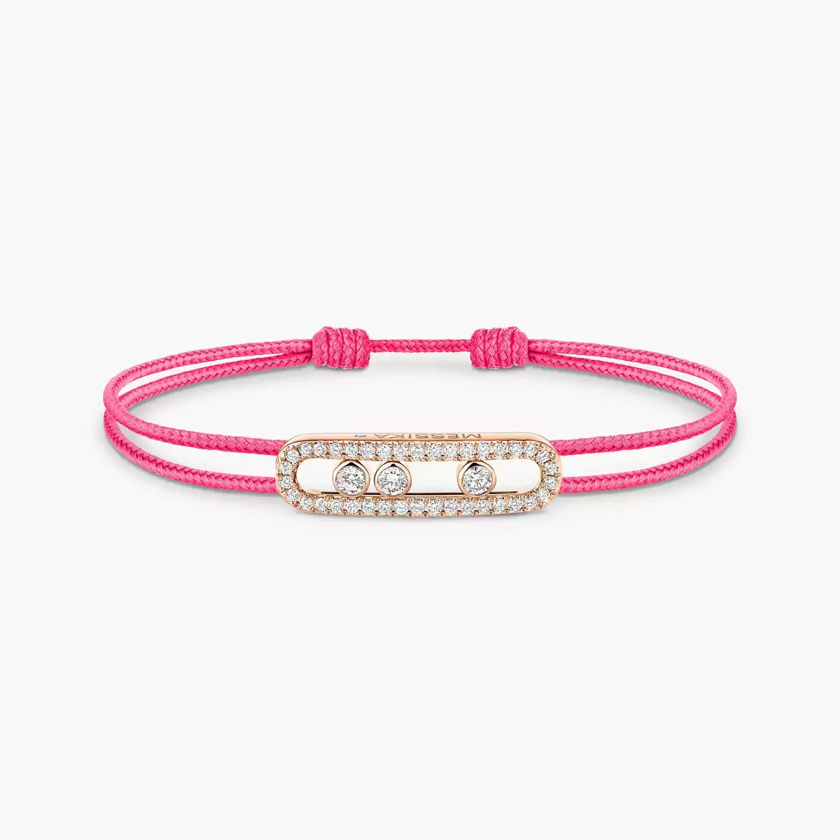 [Mystic ]Messika Care(s) pink cord pavé bracelet