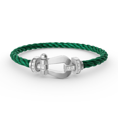 [Mystic]FORCE LARGE HORSESHOE HALF DIAMOND BRACELET SILVER