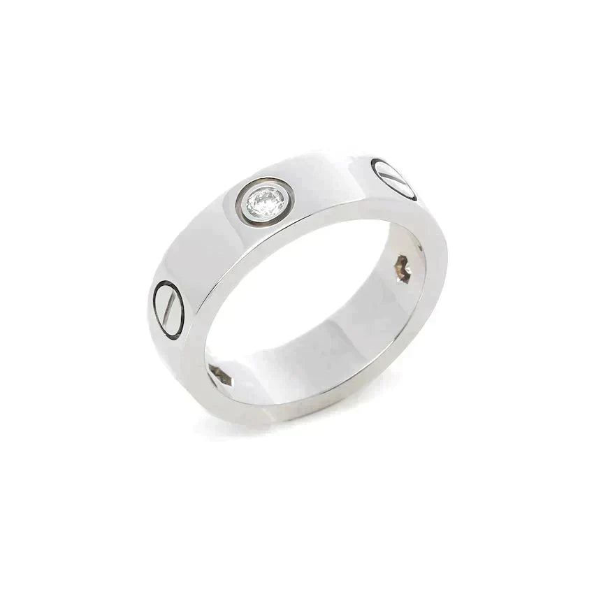 [Mystic]LOVE RING 5.5MM 3 DIAMONDS SILVER